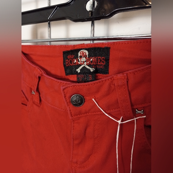 Tripp sister brand, royal bones red skinnies w/ fishnet rip inserts! SOLD - Picture 3 of 5